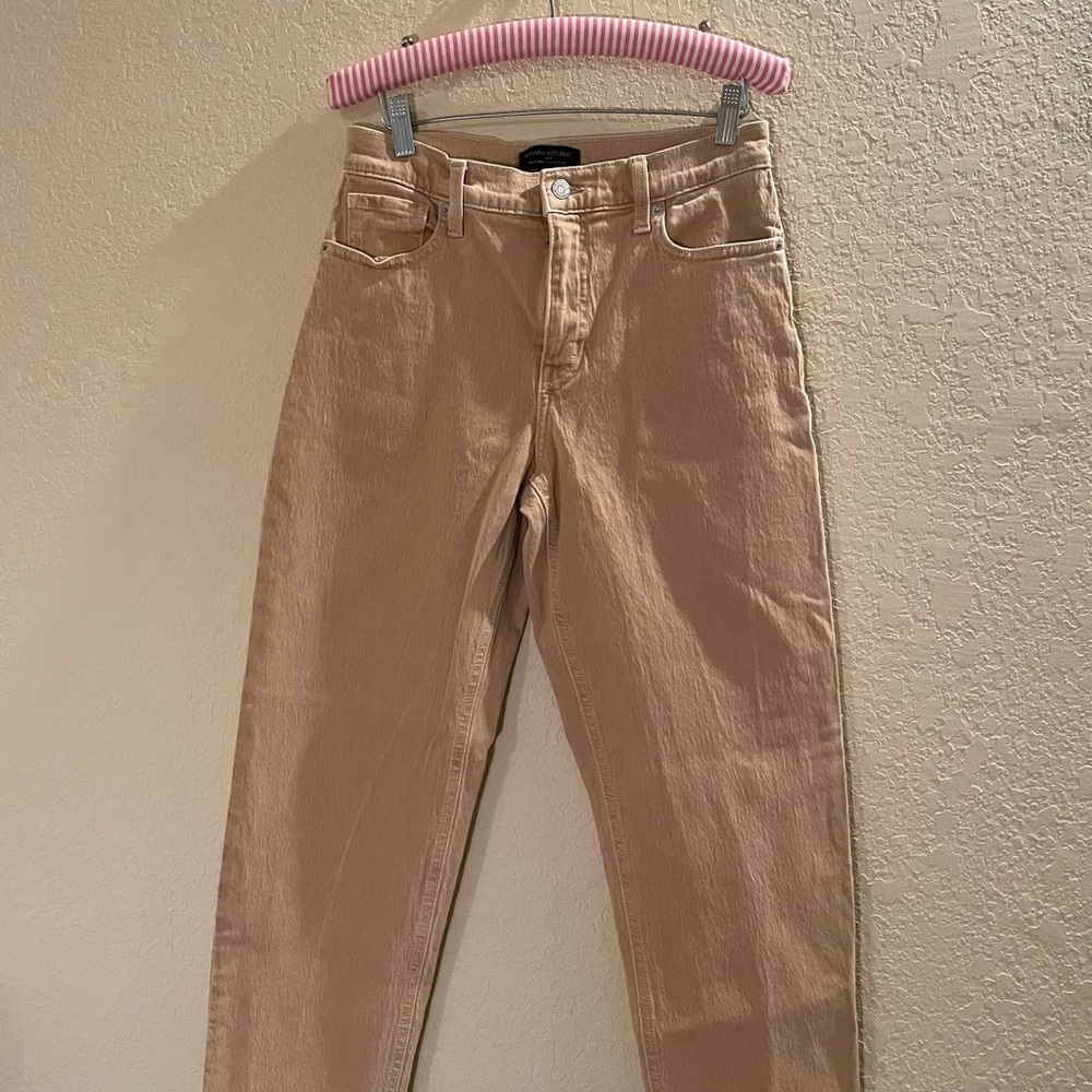 High Rise Straight Khaki Jeans